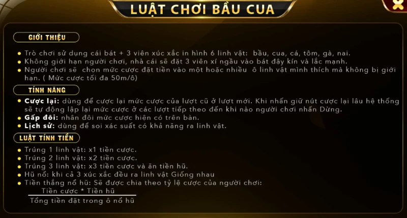 Luật chơi bầu cua Sin88